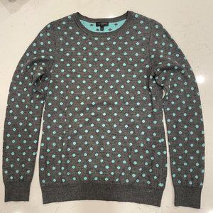 The Limited Polka Dot Sweater Grey Teal Women's Medium